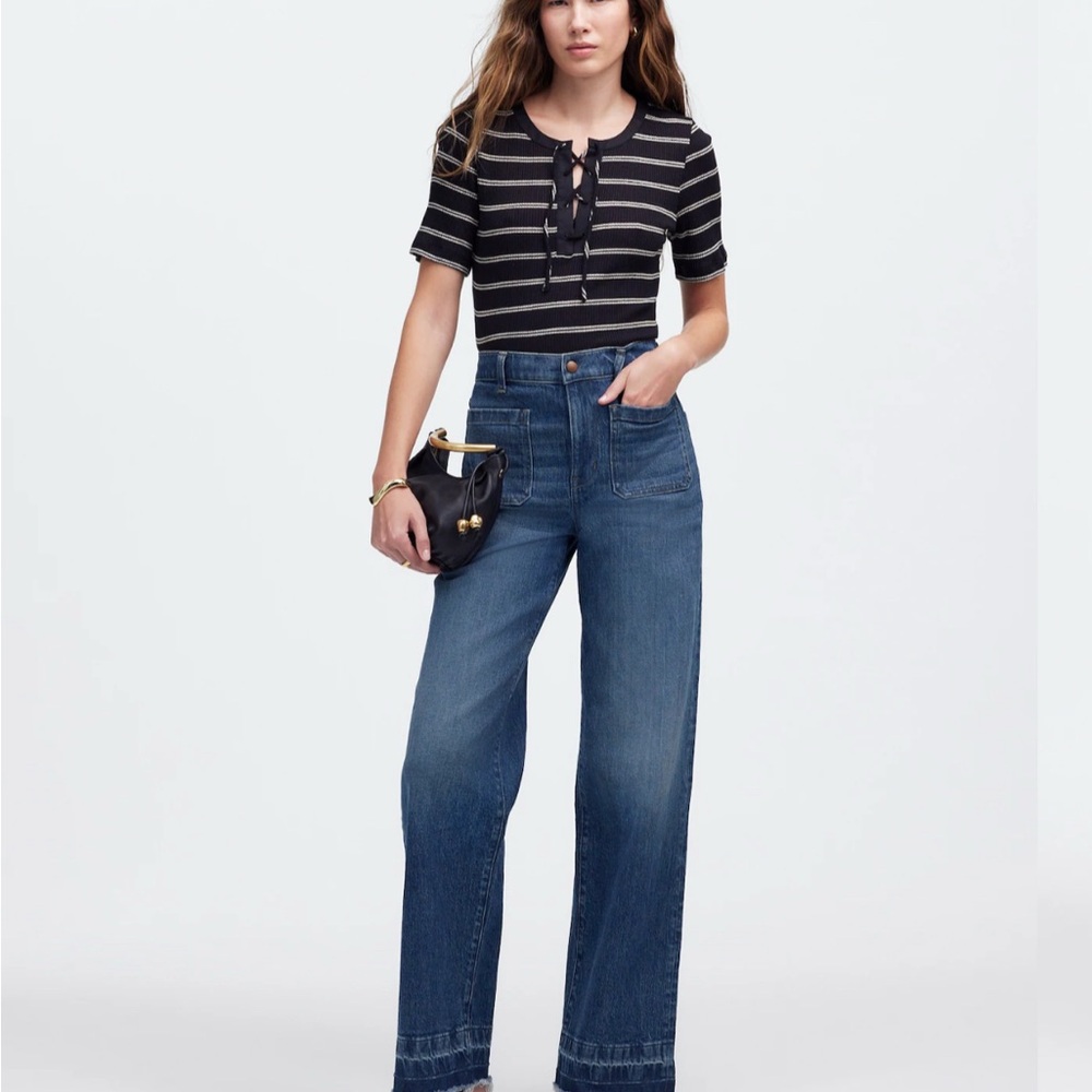 Madewell Dark Blue Flare & Wide Leg Jeans